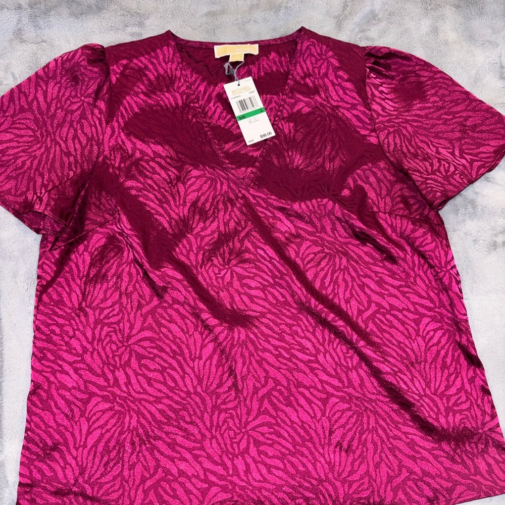 Michael Kors Magenta Patterned Blouse